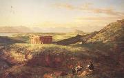 Thomas Cole The Temple of Segesta with the Artist Sketching (mk13) oil painting artist
